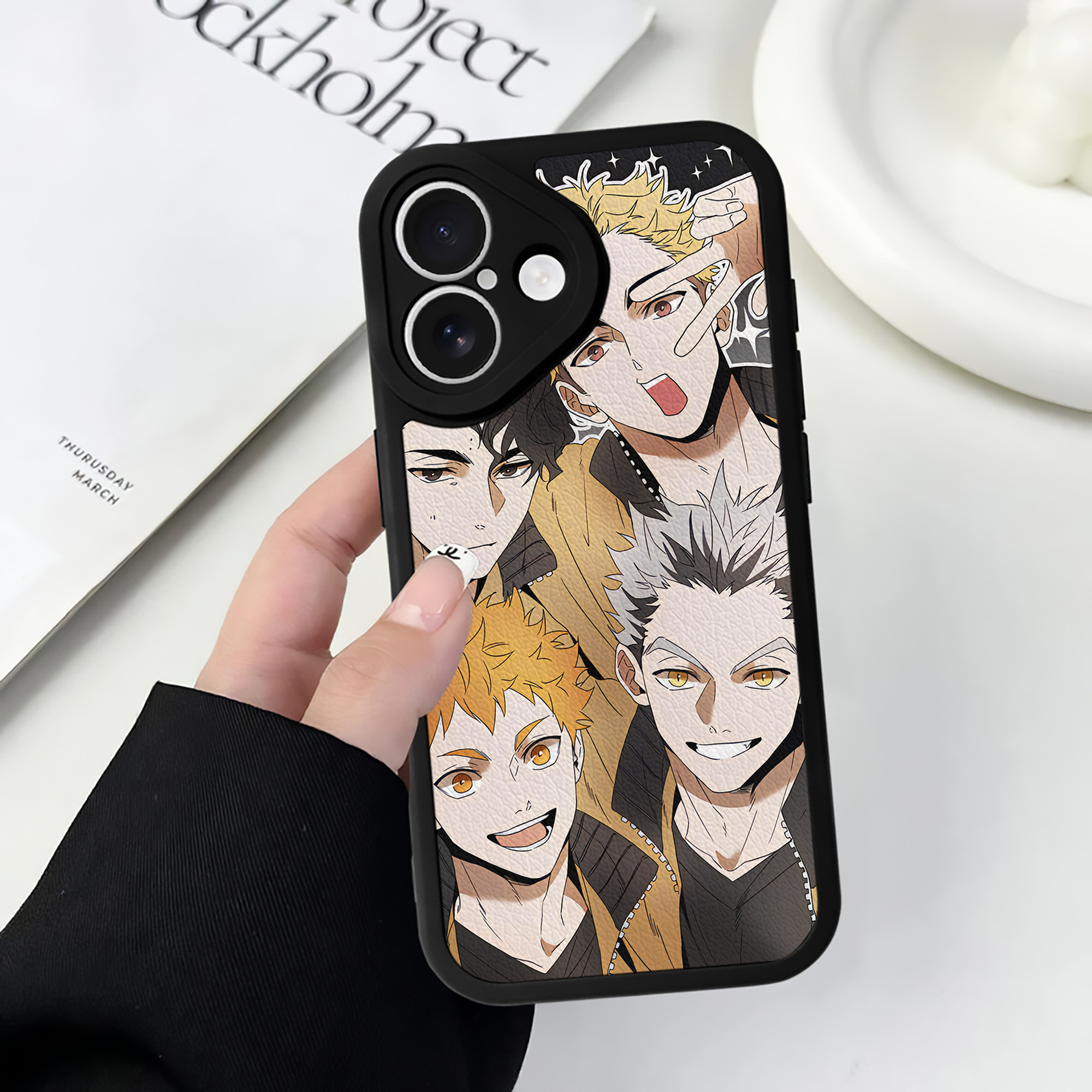 （画像用） ハイキュー!! Haikyu!! 【iPhone 16シリーズ対応】シリコンスマホケース（レザー調） 材質：シリコン